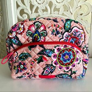 Vera Bradley “Stitched Flowers” large cosmetic bag